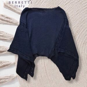 Exclusive By Berretti- Designer made Knit Sweater Shawl with Sleeve holes